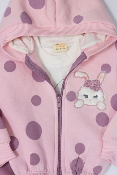 Костюм-тройка для девочки на флисе pink3 фото
